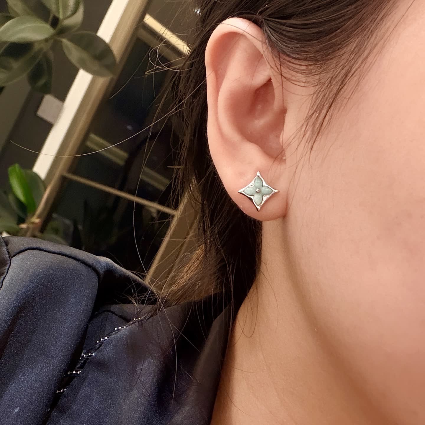 Louis Vuitton Blue Flower Earrings